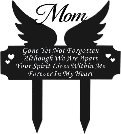 DMHMXZ metal grave marker stake with bird wing design for outdoor remembrance.