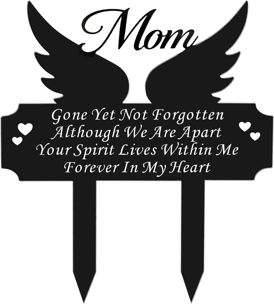 DMHMXZ metal grave marker stake with bird wing design for outdoor remembrance.