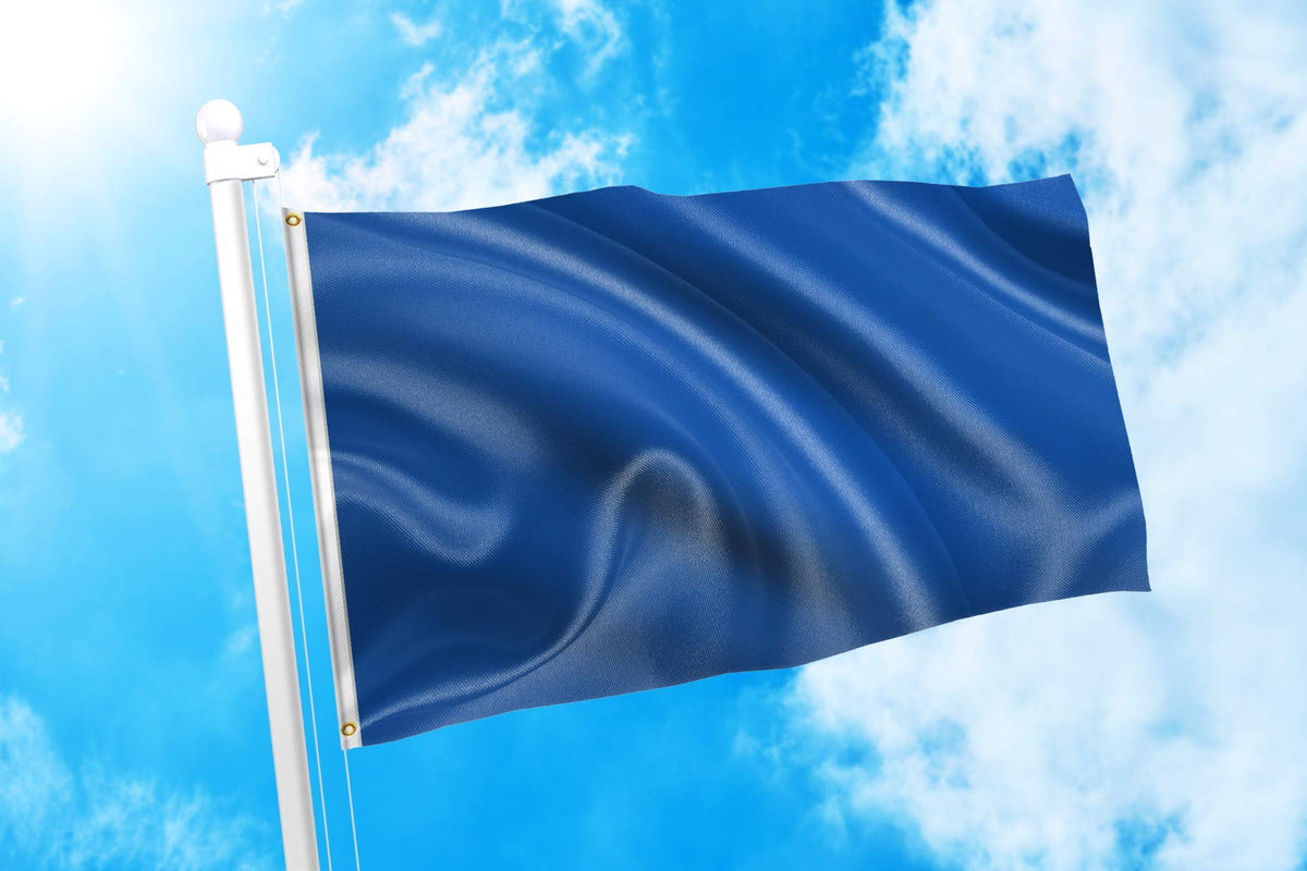 DMSE royal blue flag highlights fade-resistant color for signage