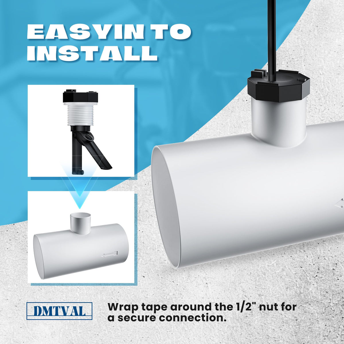 Included waterproof tape ensures secure installation in salt chlorine systems.