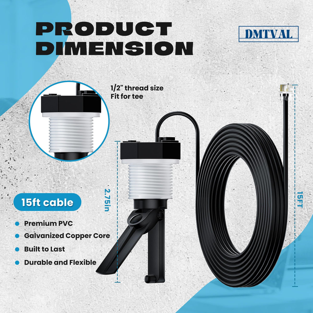 DMTVAL Hayward GLX-FLO-RP flow switch features saltwater-resistant design for durability.