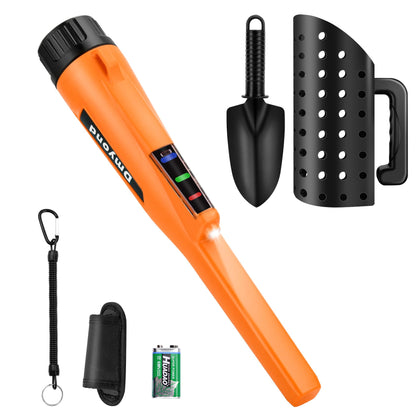 Dmyond pinpointer with LED indicator shows target distance for easier hunts.