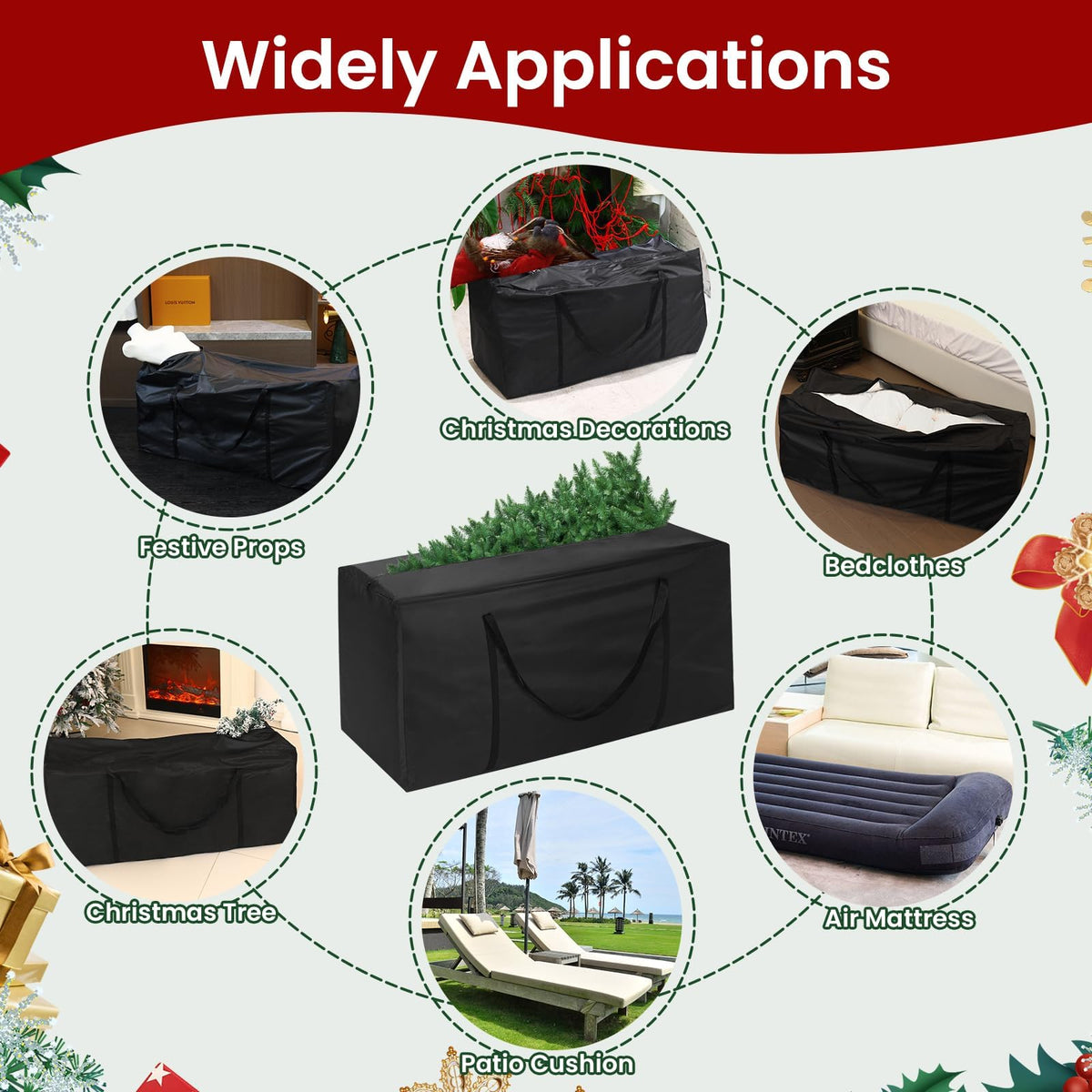 DNIEBW bag in a basement showing versatile seasonal storage