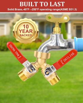 DNILJAK long-handle design on brass Y-valve eases operation.