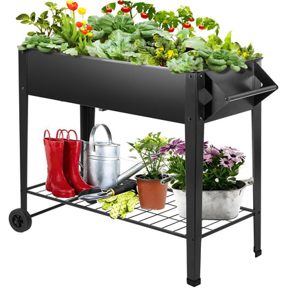DNKMOR 32in tall raised garden bed with wheels for easy mobility