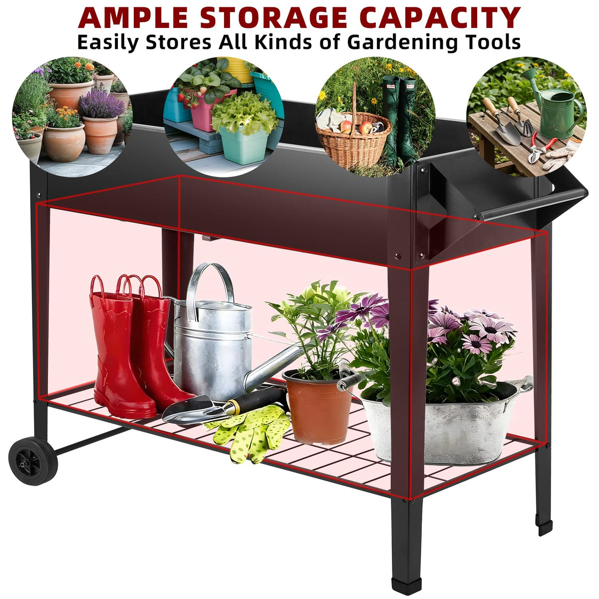 DNKMOR ergonomic-height raised bed designed for comfortable gardening