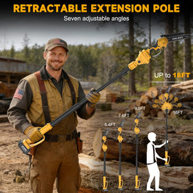 DNLBBO adjustable head with pole saw for comfortable cutting