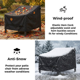 Dntorx chair cover side view shows durable fabric and waterproof finish.