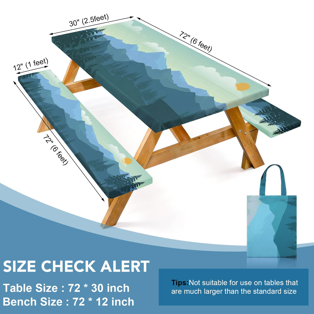 Dntorx elastic edge fit demonstrates windproof security on a picnic table.