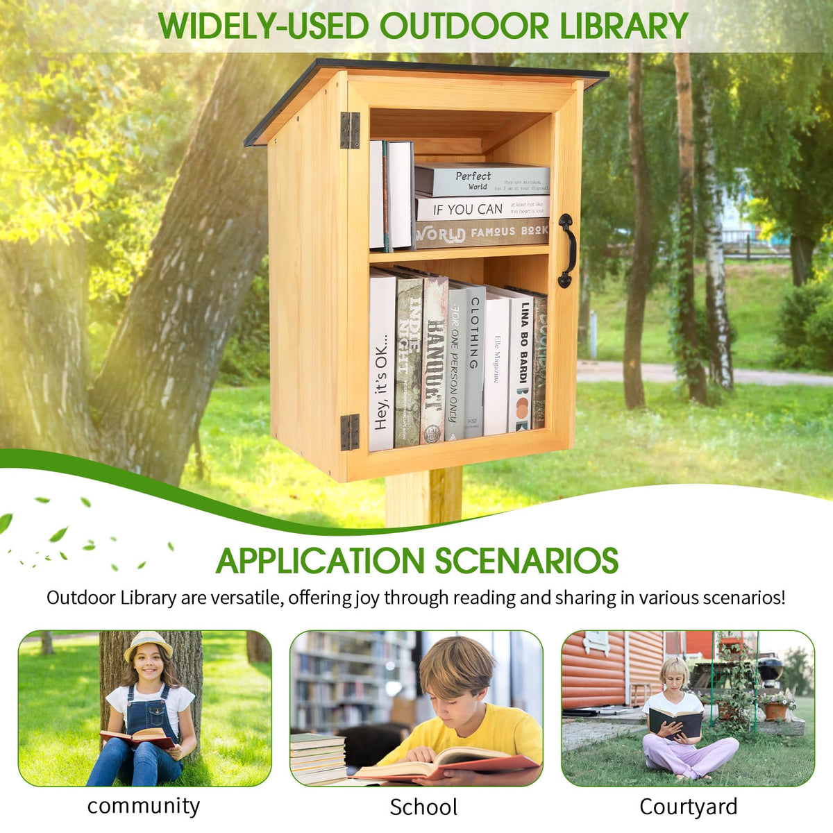 DNTYUISS Outdoor Library Box paint-ready surface invites customization and personalization.