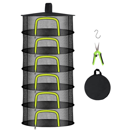 Doacpcr 6-layer herb drying rack stacked nets for maximum airflow.