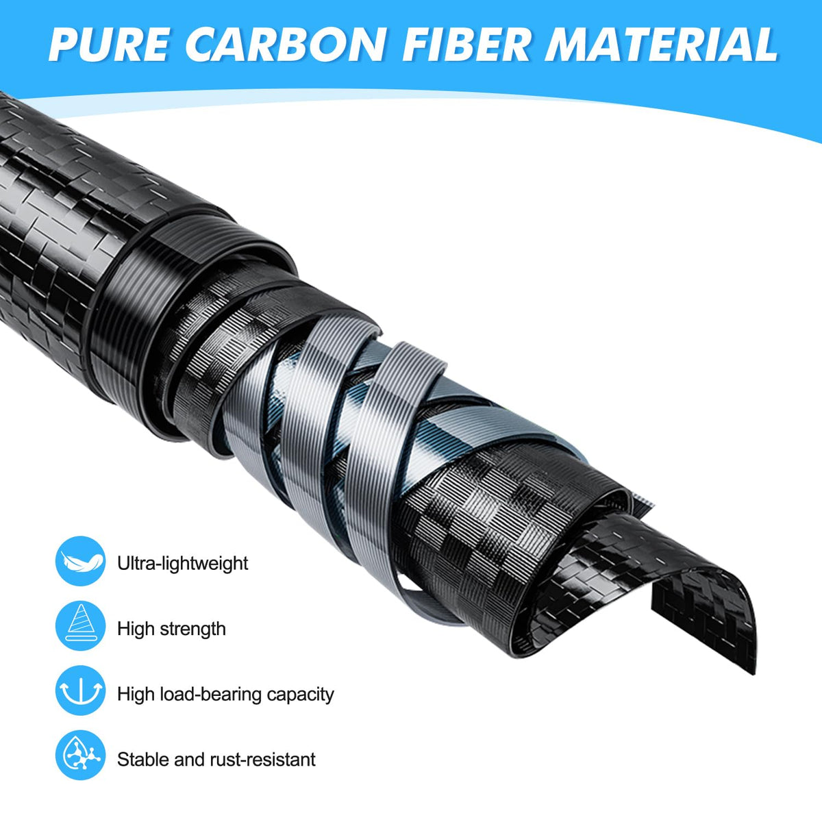 DOBEN pool pole with universal 1-1/4 inch connection for nets and skimmers