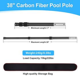 DOBEN telescoping pool pole in compact storage mode with three sections