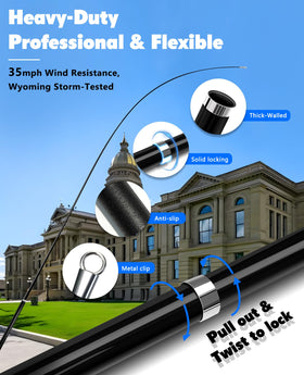 Docarbonfi Windsock Pole reinforced metal ring joints for durability