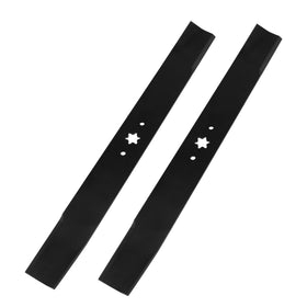 DOCAS 21-inch mulching blades for 42-inch deck close-up showing durable edge for clean cuts.