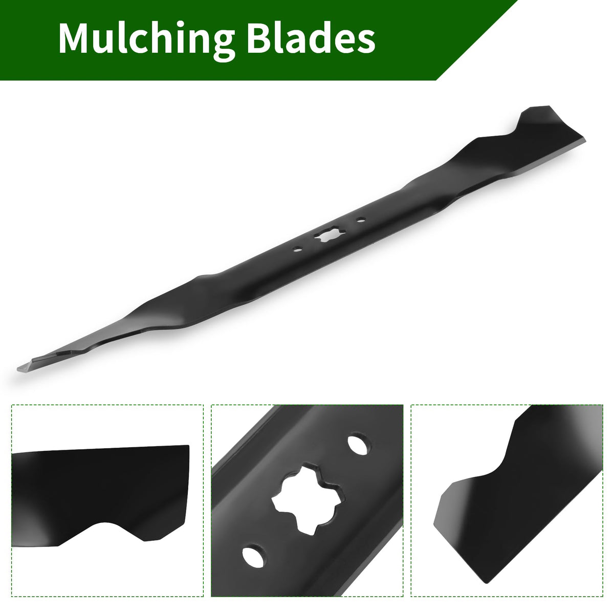 DOCAS two-pack mulching blades ready for quick swap on compatible decks