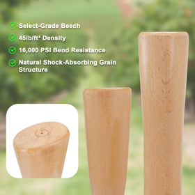 Docik beech wood pick handle demonstrates high density and shock absorption for tough digging