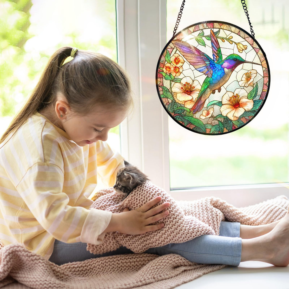 DOCRAGI sun catcher in natural light creates warm color effects