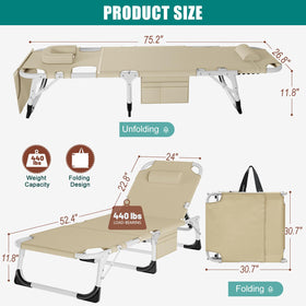 DoCred tanning chair folded for compact storage on a balcony.