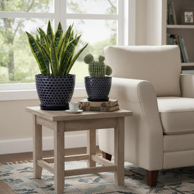 Docrin blue honeycomb office desk setup