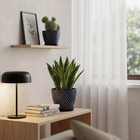 Docrin blue honeycomb pot nestable design for easy storage
