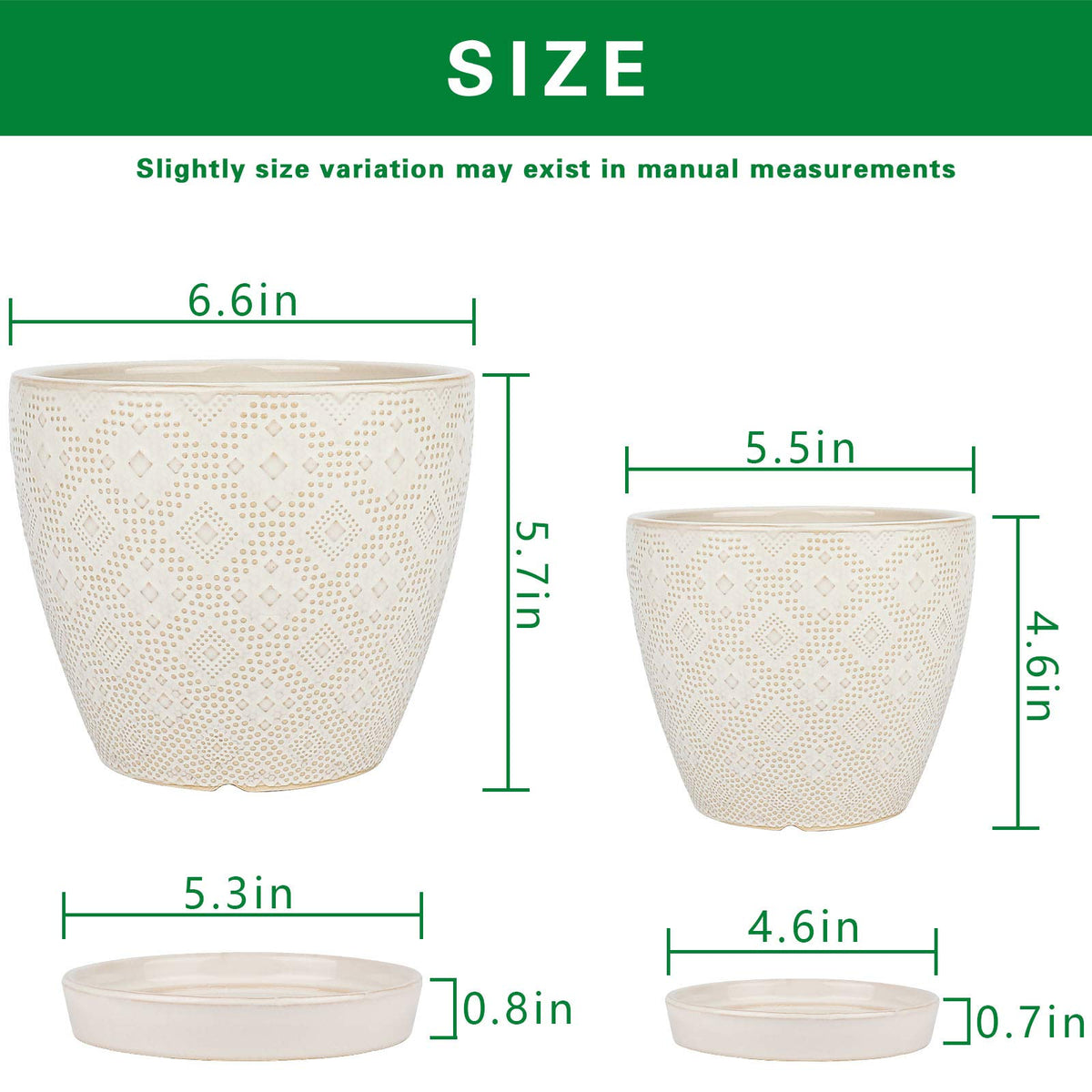 Docrin 5.5 inch ceramic pot white for compact indoor plants