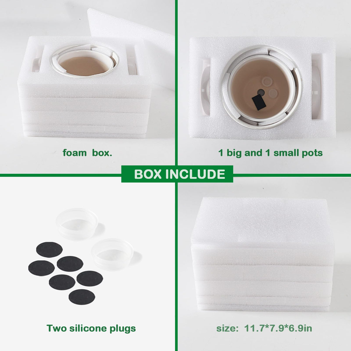 Docrin ceramic pot with drainage holes white for healthier roots
