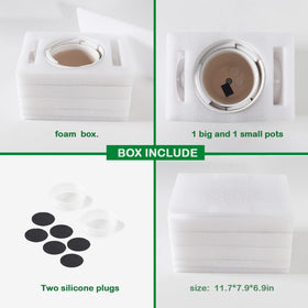 Docrin ceramic pot with drainage holes white for healthier roots