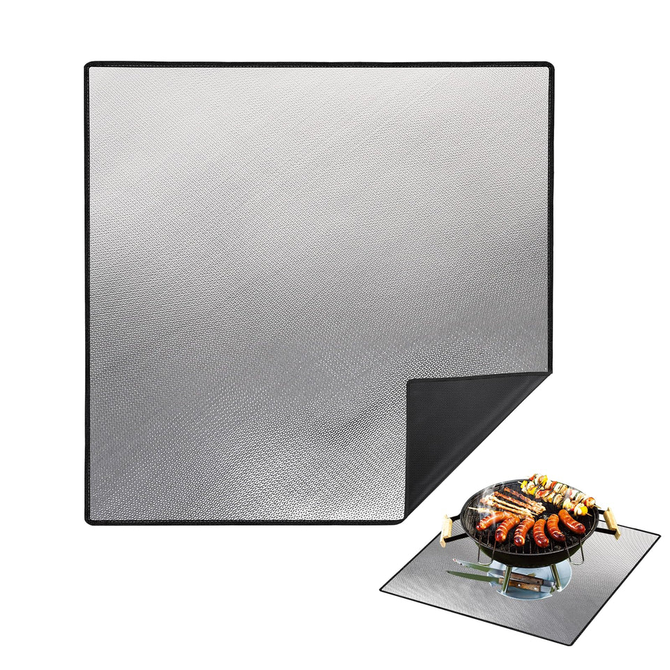 DocSafe 40x40 square fire pit mat on deck protects surfaces