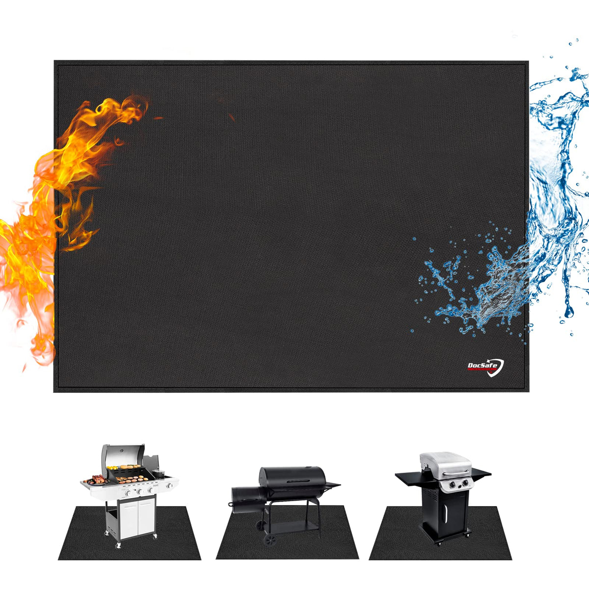 DocSafe 65x42 fire pit mat setup showing full coverage for outdoor pits.