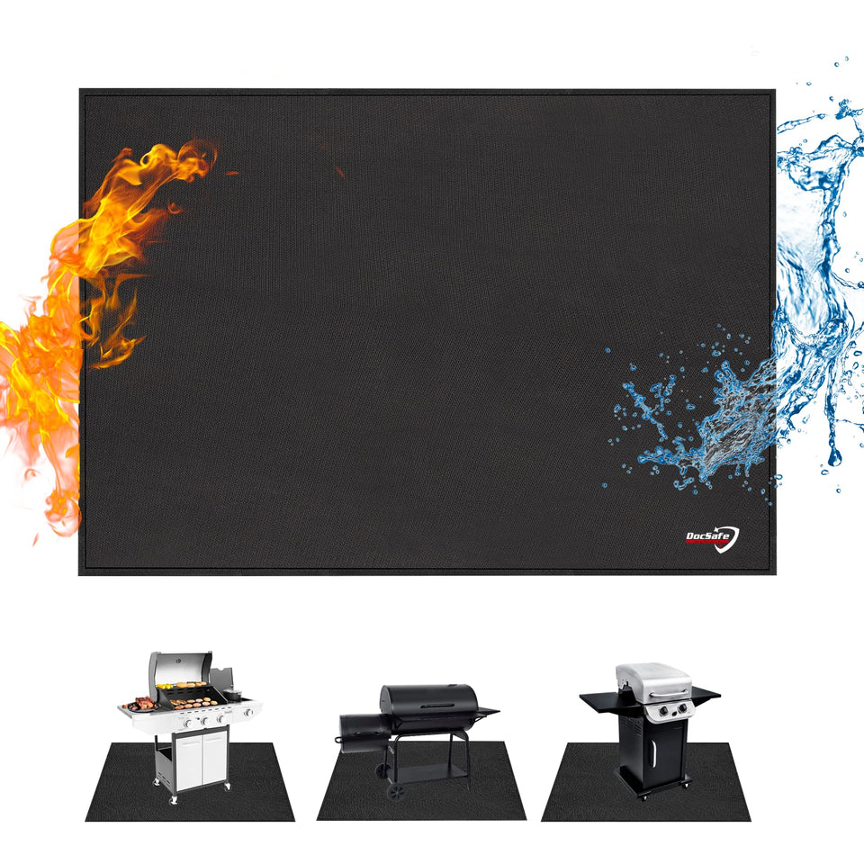 DocSafe 65x42 fire pit mat setup showing full coverage for outdoor pits.