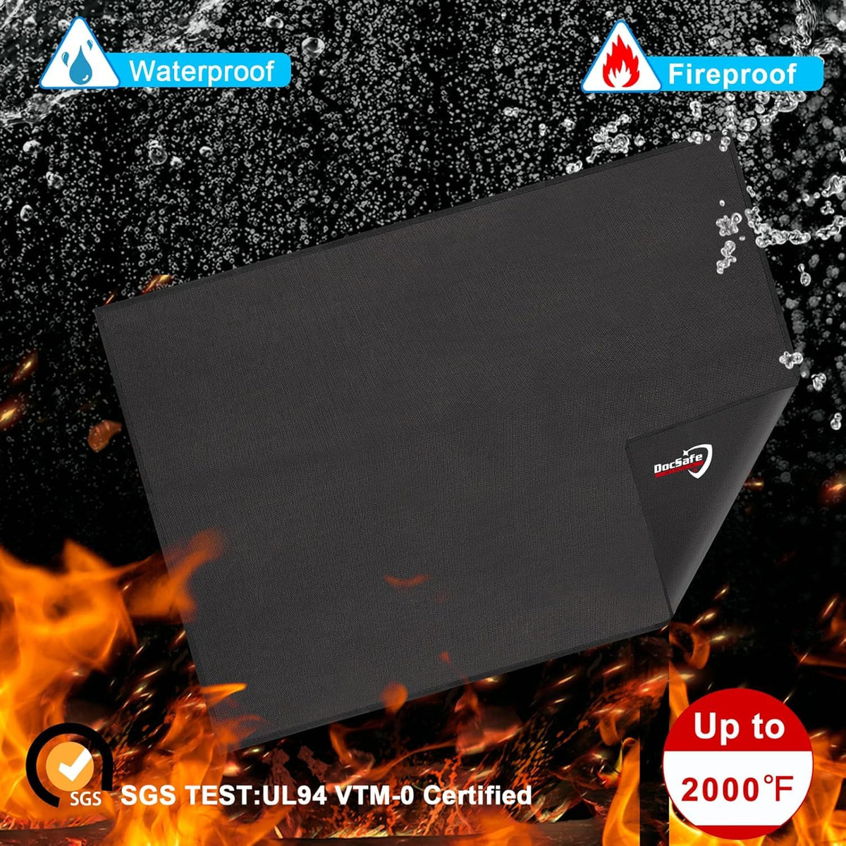 DocSafe care and storage tips for reusable fire mat in a dry place.