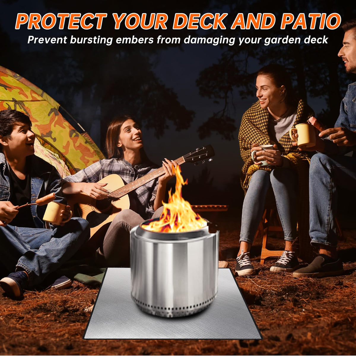 DocSafe mat protects patio and lawn from embers and drips