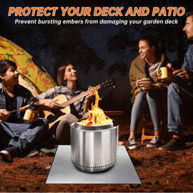DocSafe mat protects patio and lawn from embers and drips