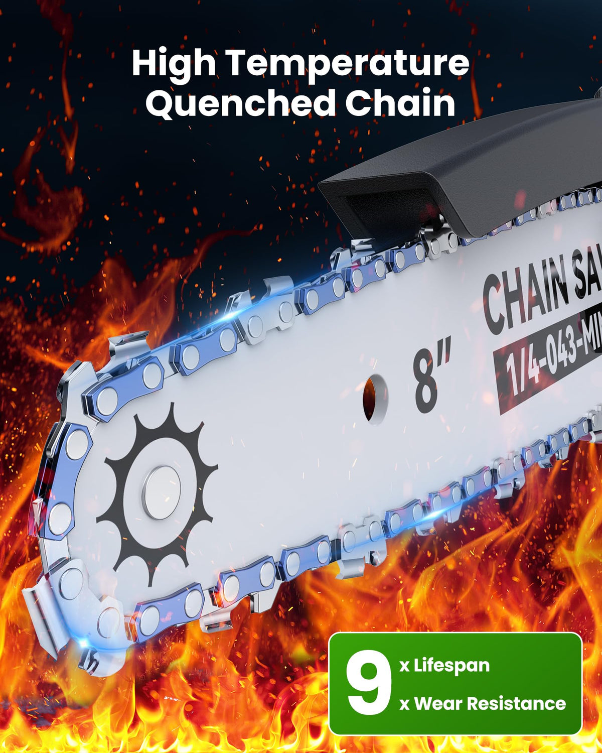 Auto oiling system keeps the chain lubricated for smooth cuts
