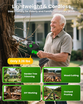 Ergonomic non-slip handle on the DocSmart chainsaw for better control