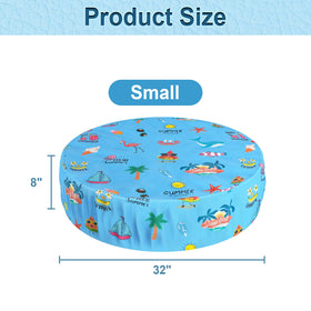 Docuwee foldable pool cover with drawstring secures kiddie pool on windy days