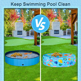 Docuwee round kiddie pool cover protects against pollen and debris when not in use