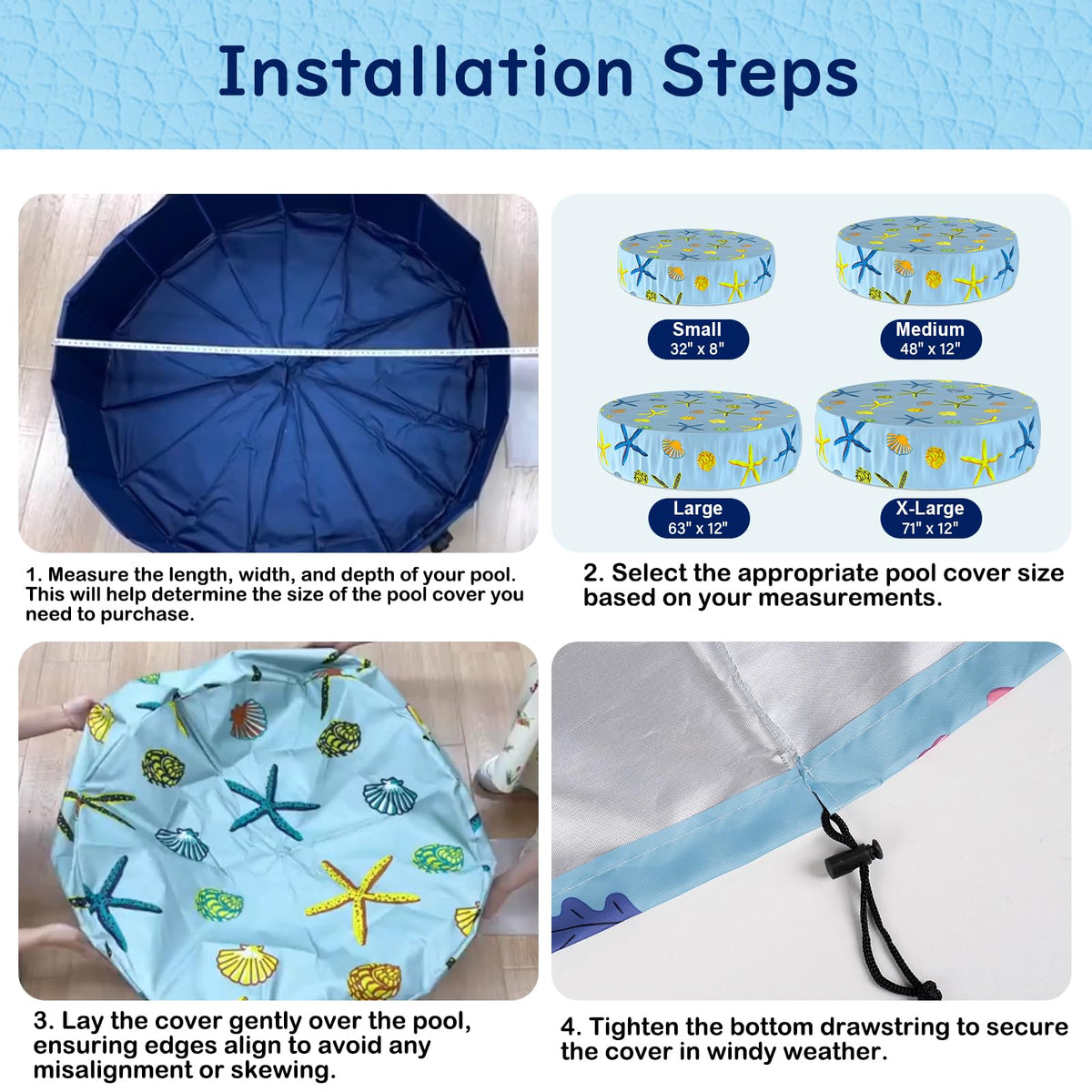 Docuwee protective round pool cover keeps pollen and leaves out