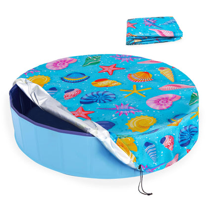Docuwee round dog pool cover 32 inches shields water from debris and dust.