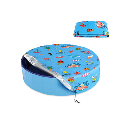 Docuwee round pool cover 32 with starfish pattern protects pool from debris and sun