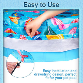 Docuwee waterproof UV proof round pool cover guards against rain and sun