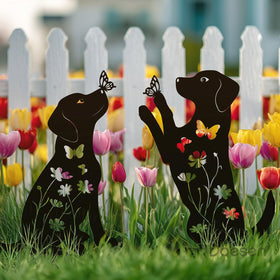 Doesen corten steel dog garden statue withstand weather year after year
