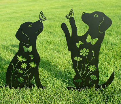Doesen dog garden decor silhouette outdoor stake adds timeless yard charm
