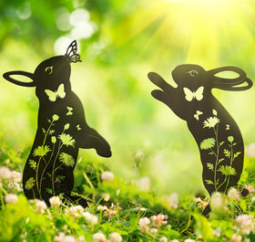 Doesen metal rabbit lawn decoration stake adds year-round appeal.
