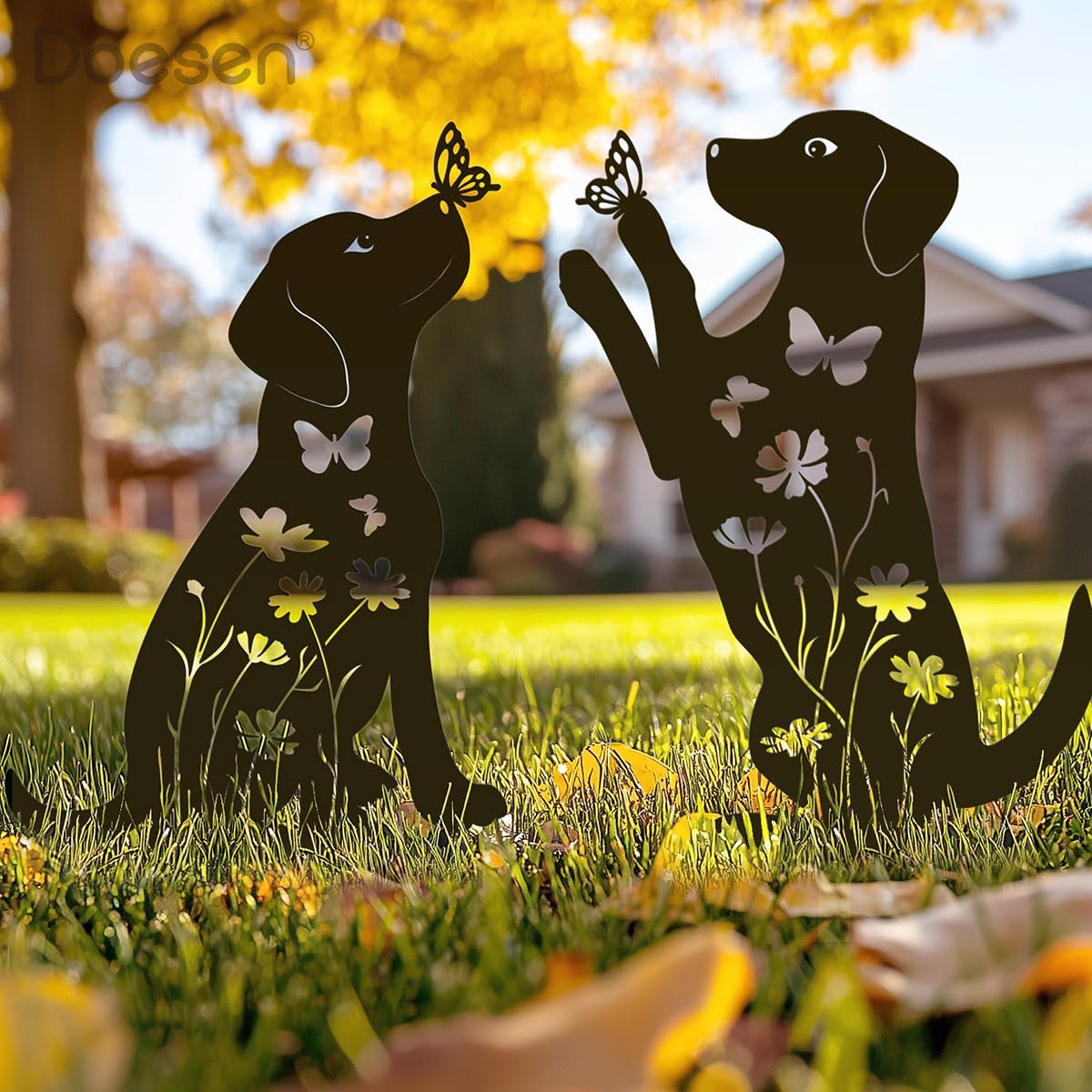 Doesen weather-resistant dog yard art for long lasting outdoor display