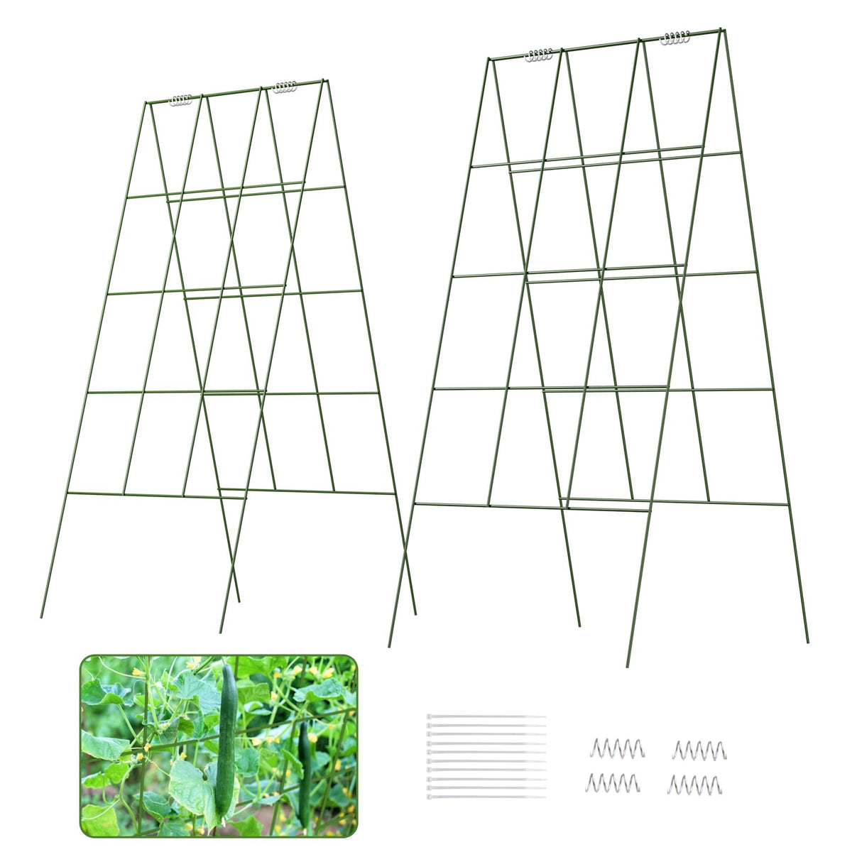 Doeworks cucumber trellis 18x39 inches dimensions for compact garden use.