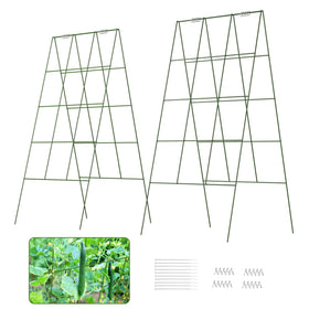 Doeworks cucumber trellis 18x39 inches dimensions for compact garden use.