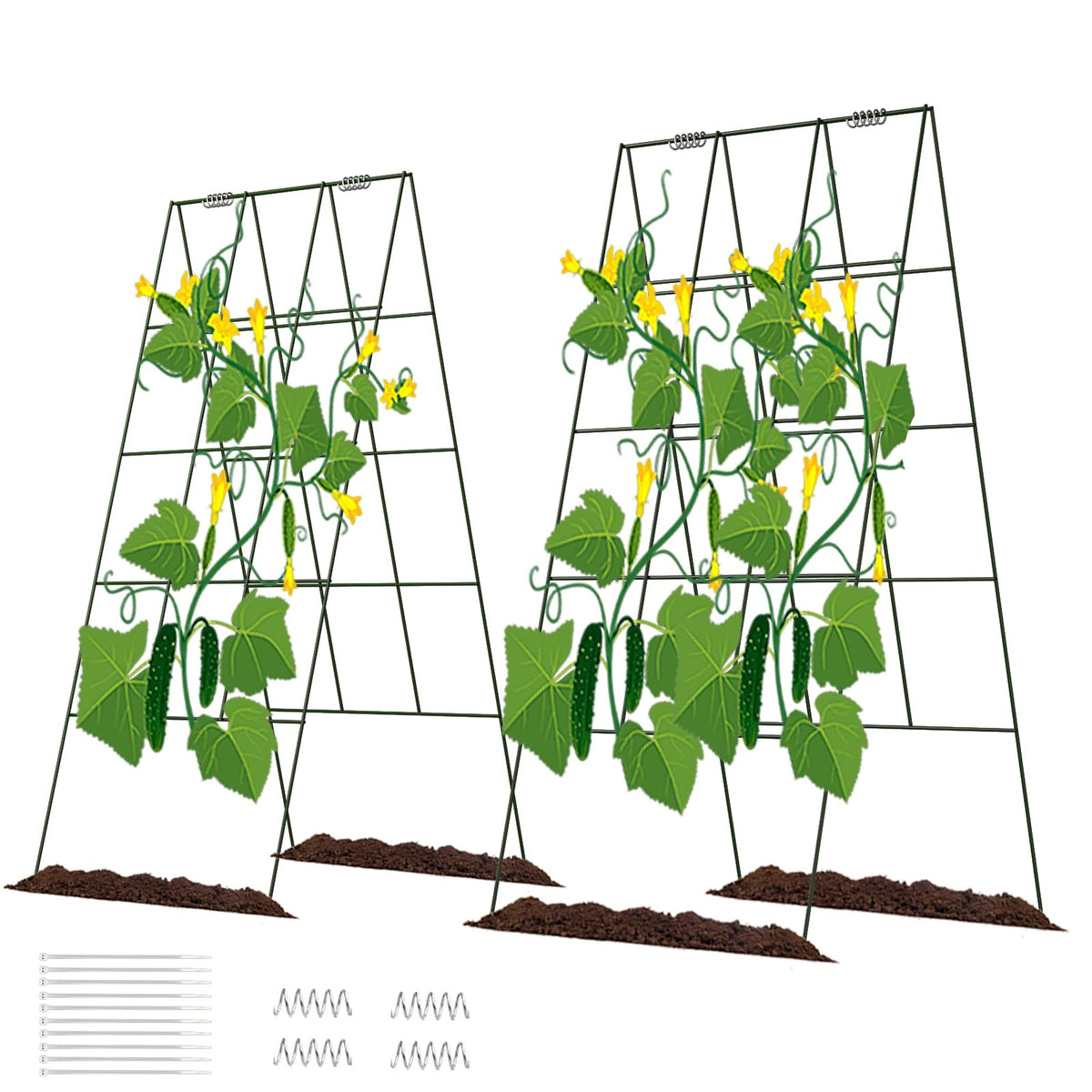 Doeworks cucumber trellis foldable frame supports climbing plants and easy storage.