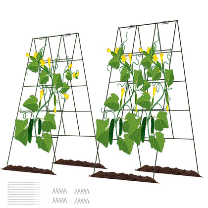 Doeworks cucumber trellis foldable frame supports climbing plants and easy storage.